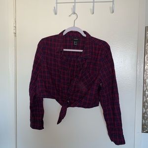 Cropped plaid shirt